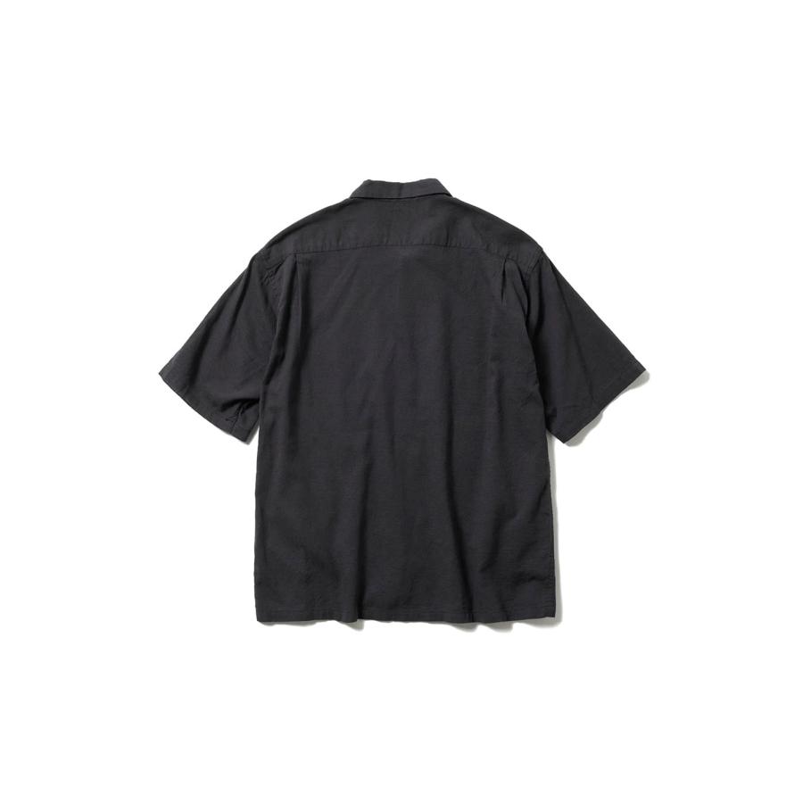 SELVEDGE OXFORD S/S OPEN SHIRT - BLACK (GL39649) Gold(ゴールド) |  | 01