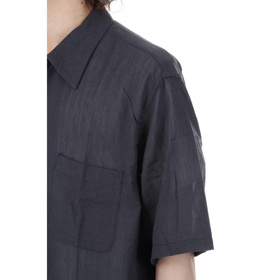 【SALE】SELVEDGE OXFORD S/S OPEN SHIRT - BLACK (GL39649) Gold(ゴールド) |  | 07