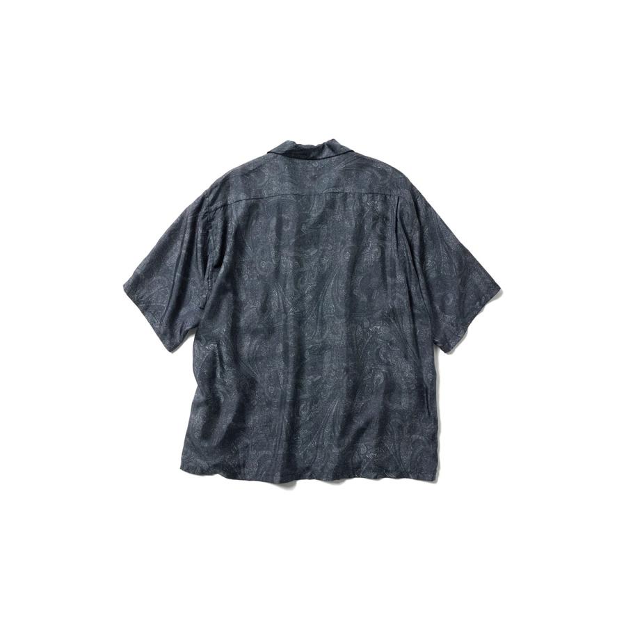 PAISLEY PATTERN SILK TWILL S/S OPEN T-SHIRTS - BLACK (GL39651) Gold(ゴールド) |  | 01