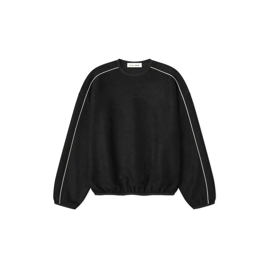 SIGNTATURE MODERN CREWNECK SWEATSHIRT W/PIPING - VINTAGE BLACK (192SP266751F) ESSENTIALS(エッセンシャルズ) | 
