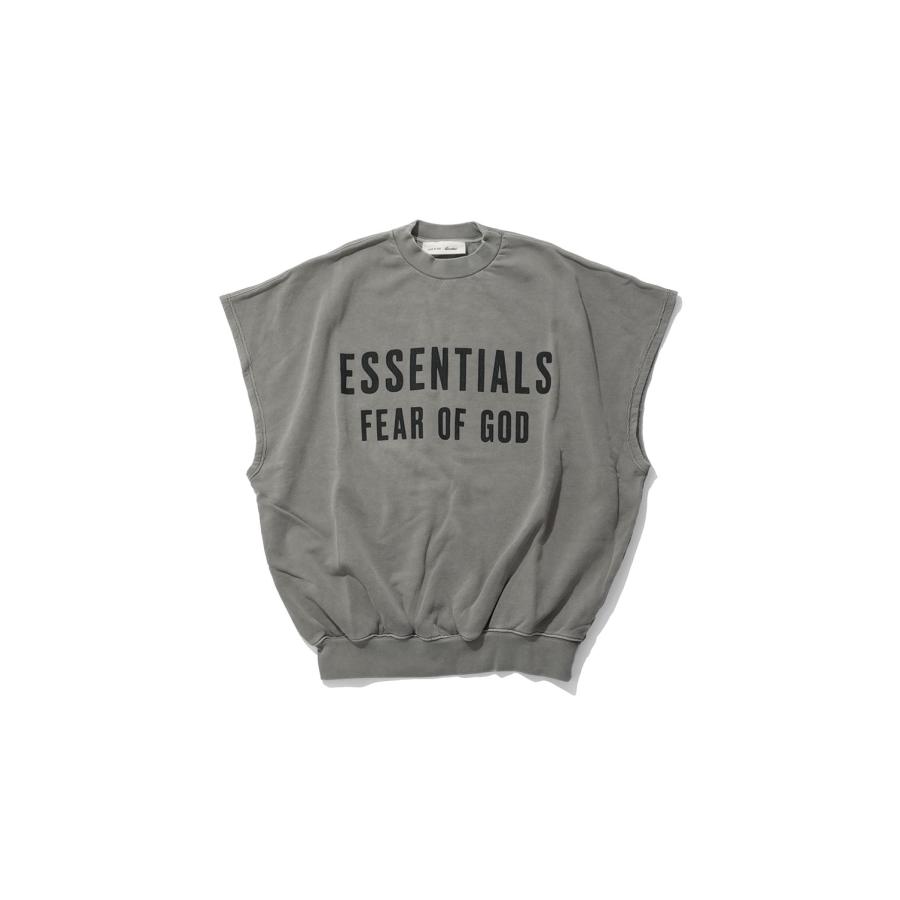 RELAXED FLEECE CUTOFF SWEATSHIRT - WASHED SEAL (RW00293) ESSENTIALS(エッセンシャルズ) | 