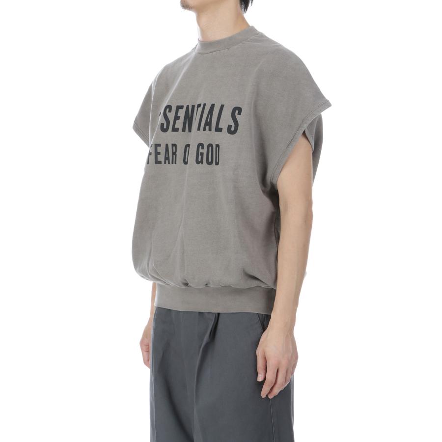 RELAXED FLEECE CUTOFF SWEATSHIRT - WASHED SEAL (RW00293) ESSENTIALS(エッセンシャルズ) |  | 03