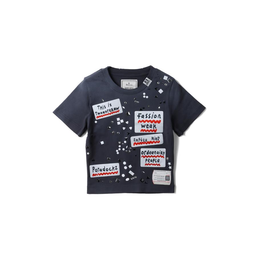 EMBELLISHED STICKER TEE - BLACK (B16TS571) MIHARA YASUHIRO -Women(ミハラ ヤスヒロ) | 