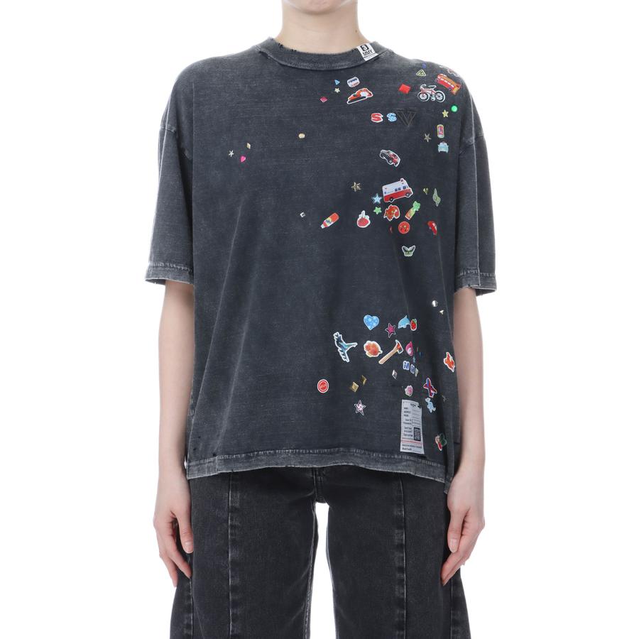 BLEACHED KIDS STICKER TEE - BLACK (K16TS781) MIHARA YASUHIRO -Women(ミハラ ヤスヒロ) |  | 01
