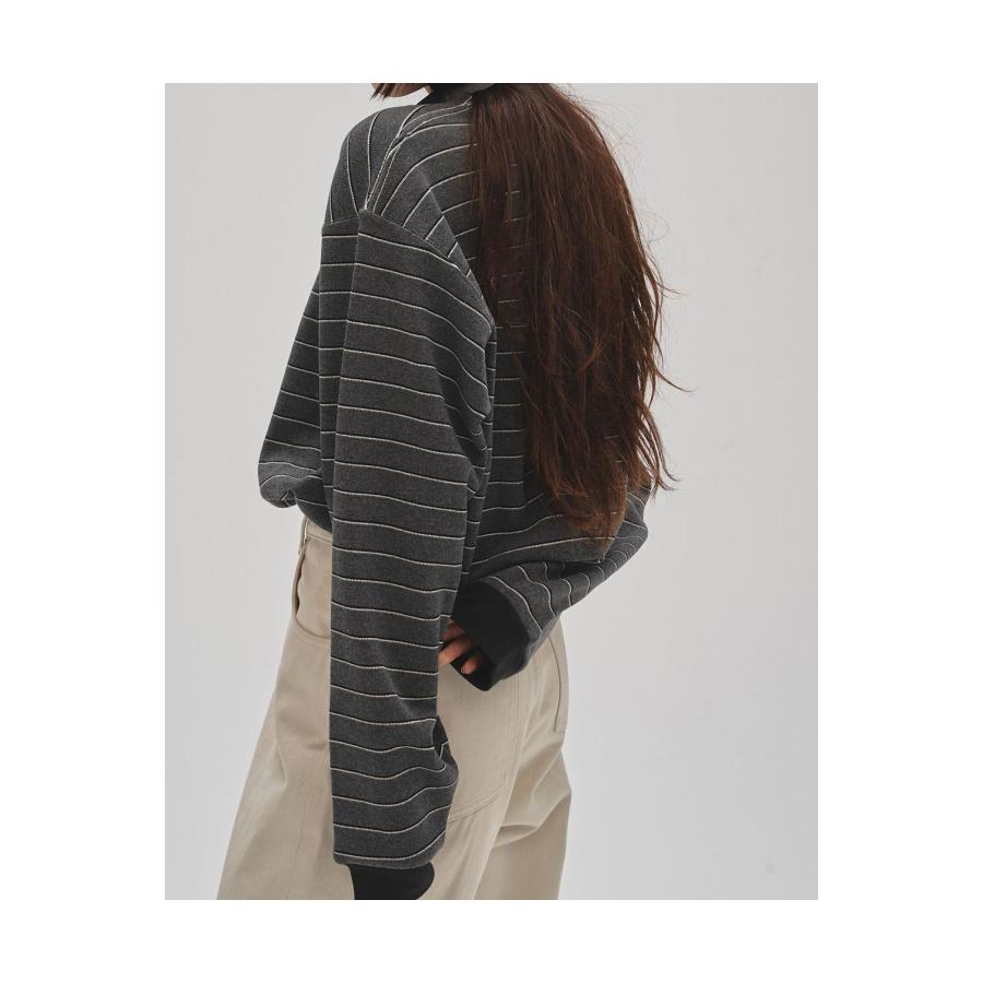 Border Long T-shirts -CHARCOAL GRAY (12520613) Todayful(トゥデイフル) | TODAYFUL | 03