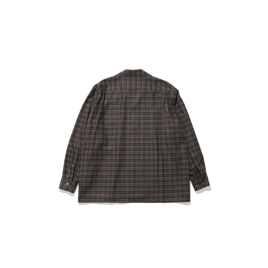 Wool Plaid Open Collar Shirt - BROWN (KS26FSH08) Kaptain Sunshine(キャプテンサンシャイン) |  | 01