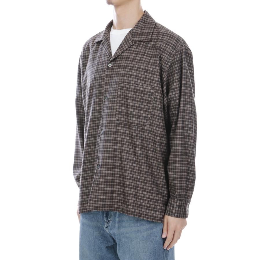 Wool Plaid Open Collar Shirt - BROWN (KS26FSH08) Kaptain Sunshine(キャプテンサンシャイン) |  | 03