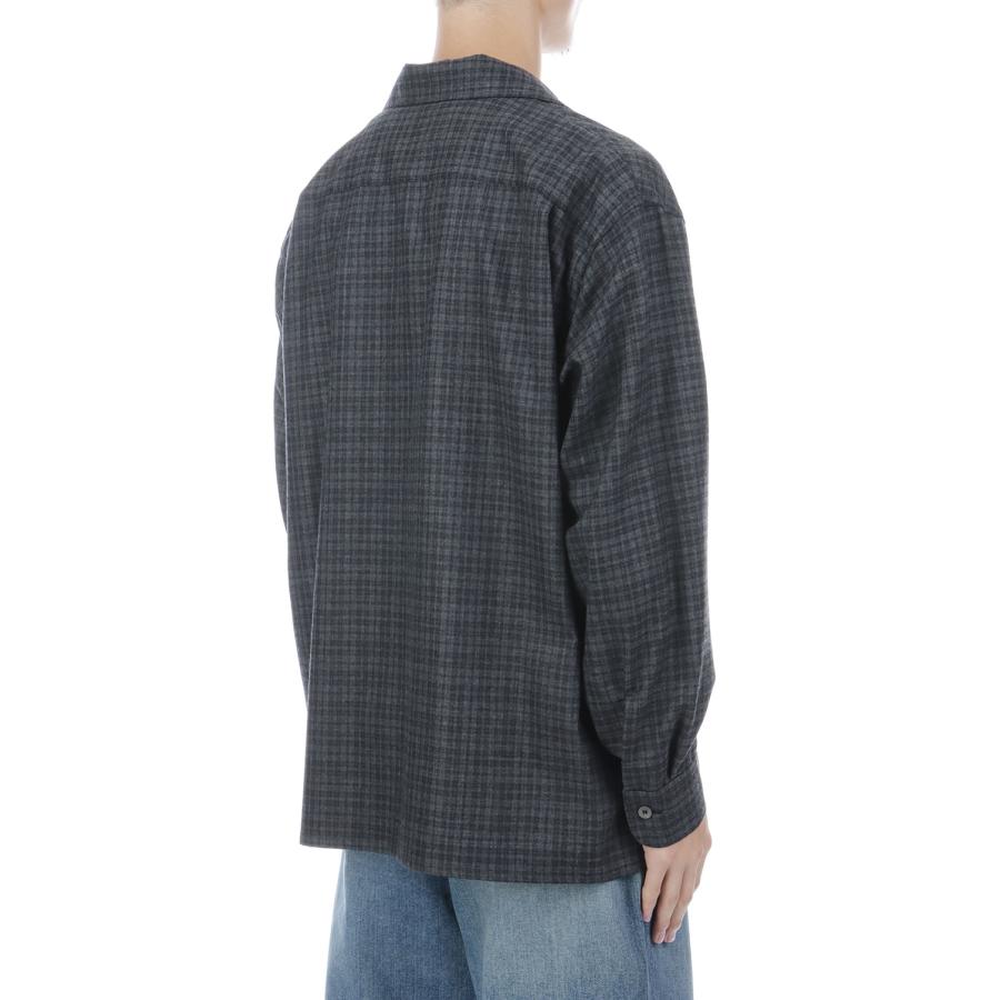 Wool Plaid Open Collar Shirt - CHARCOAL (KS26FSH08) Kaptain Sunshine(キャプテンサンシャイン) |  | 04