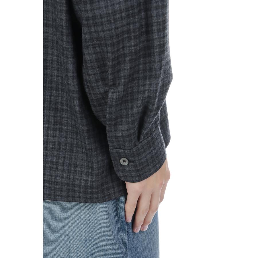 Wool Plaid Open Collar Shirt - CHARCOAL (KS26FSH08) Kaptain Sunshine(キャプテンサンシャイン) |  | 05
