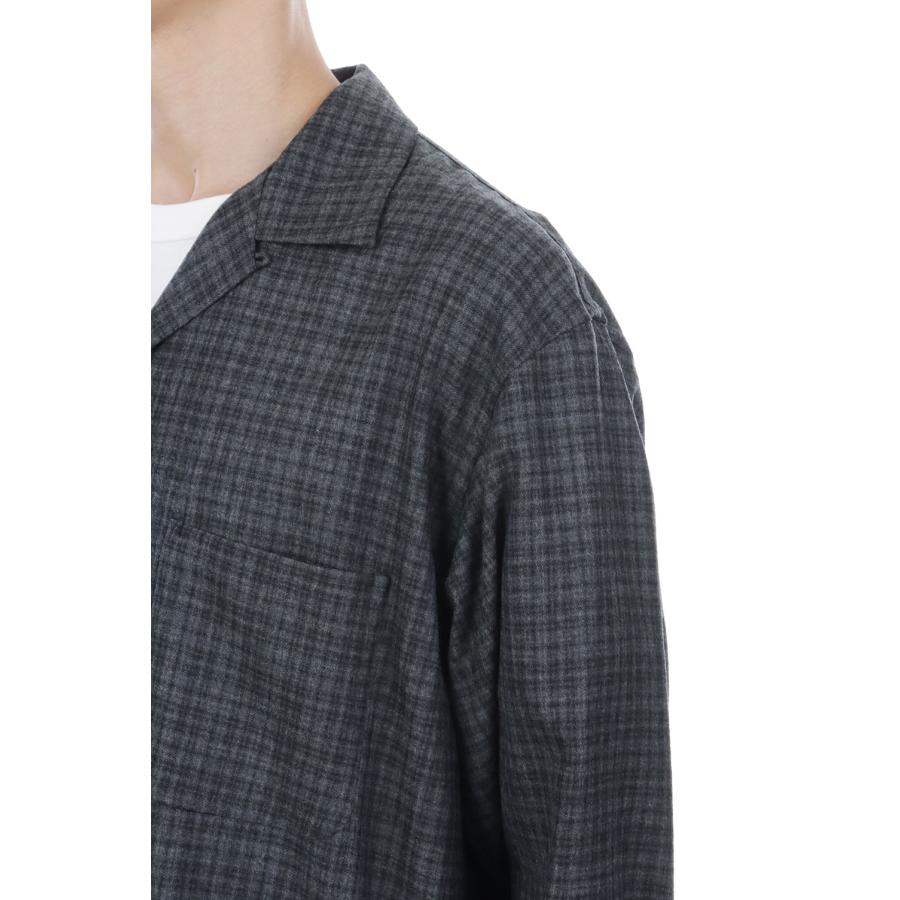 Wool Plaid Open Collar Shirt - CHARCOAL (KS26FSH08) Kaptain Sunshine(キャプテンサンシャイン) |  | 06