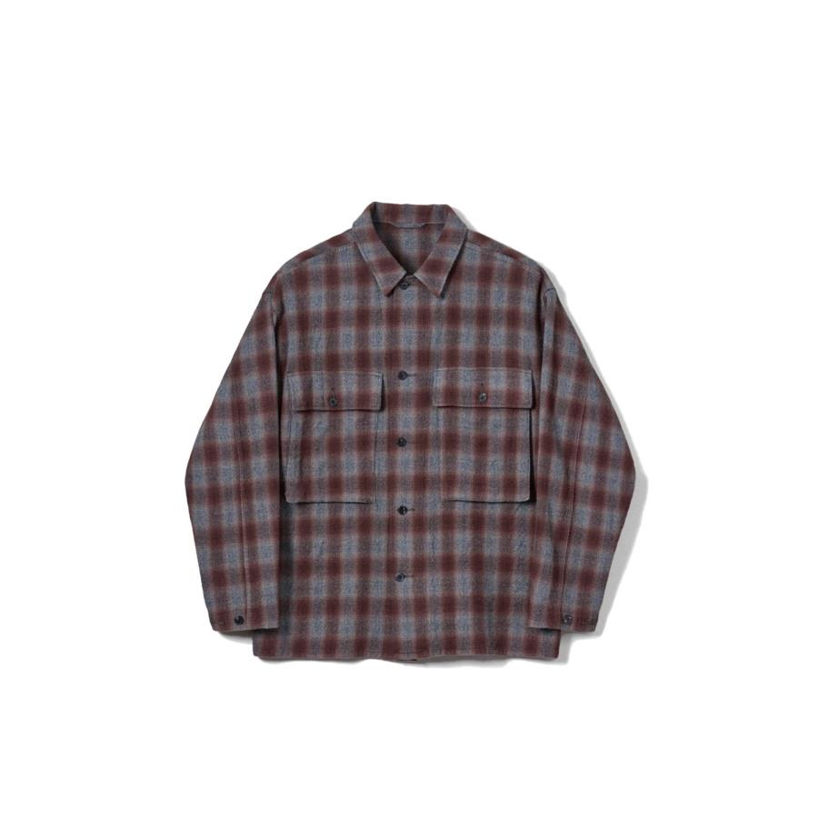 Alpaca Wool 2Pockets Shirt - GREY (KS26FSH11) Kaptain Sunshine(キャプテンサンシャイン) | 