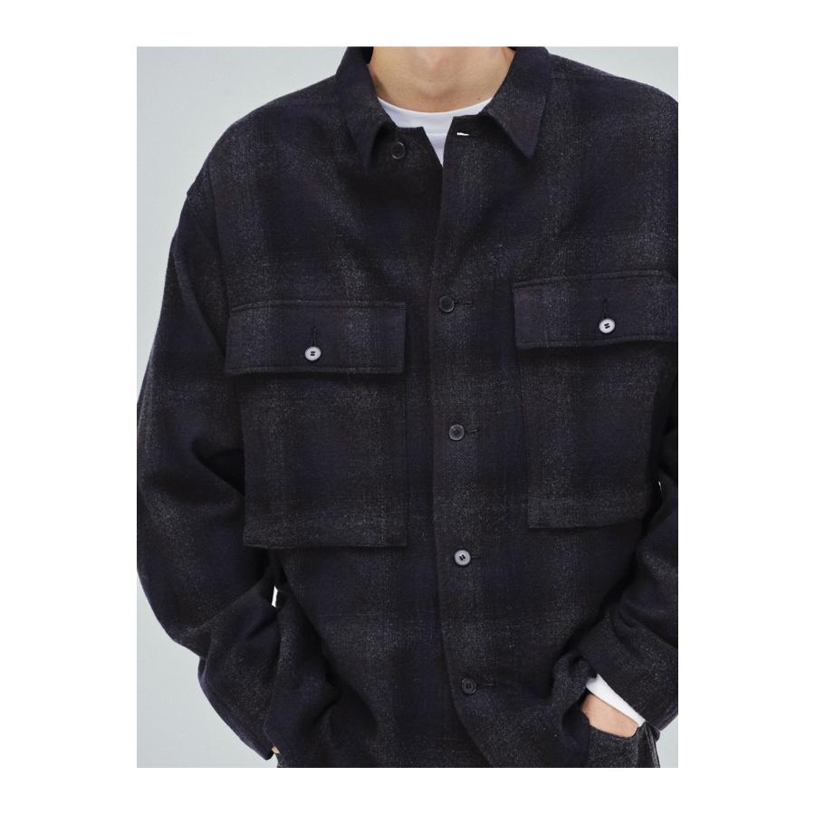 Alpaca Wool 2Pockets Shirt - DARK NAVY (KS26FSH11) Kaptain Sunshine(キャプテンサンシャイン) |  | 04