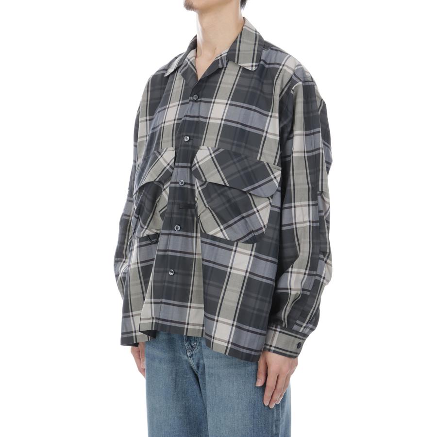 TECH SPORTS OPEN COLLAR SHIRT L/S BIG TARTAN - BLACK (BE-81026W) DAIWA PIER39(ダイワ ピア39) | DAIWA PIER39 | 02