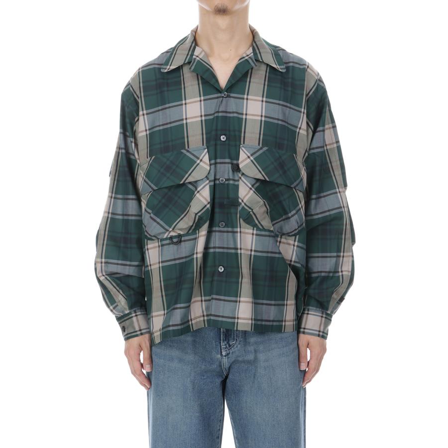 TECH SPORTS OPEN COLLAR SHIRT L/S BIG TARTAN - D.GREEN (BE-81026W) DAIWA PIER39(ダイワ ピア39) | DAIWA PIER39 | 01