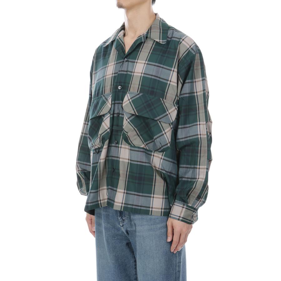 TECH SPORTS OPEN COLLAR SHIRT L/S BIG TARTAN - D.GREEN (BE-81026W) DAIWA PIER39(ダイワ ピア39) | DAIWA PIER39 | 02