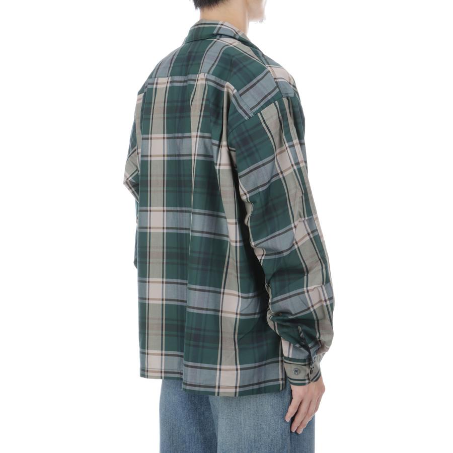 TECH SPORTS OPEN COLLAR SHIRT L/S BIG TARTAN - D.GREEN (BE-81026W) DAIWA PIER39(ダイワ ピア39) | DAIWA PIER39 | 03