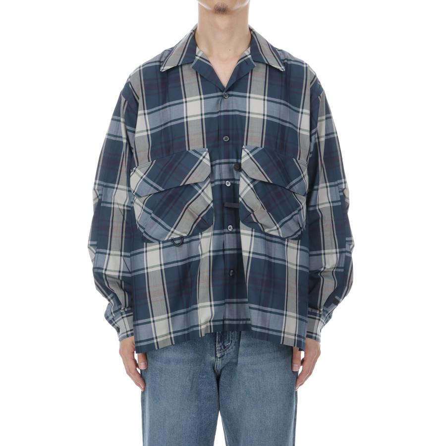 TECH SPORTS OPEN COLLAR SHIRT L/S BIG TARTAN - NAVY (BE-81026W) DAIWA PIER39(ダイワ ピア39) | DAIWA PIER39 | 05