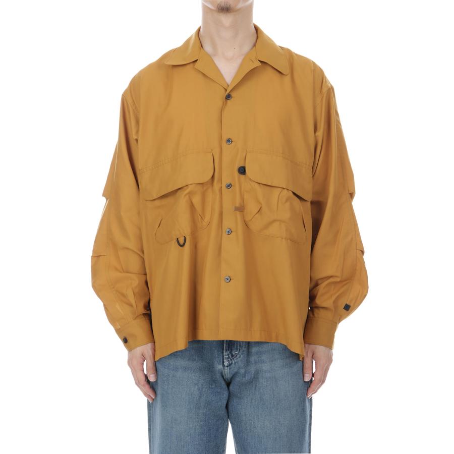 TECH SPORTS OPEN COLLAR SHIRT L/S SOLID - BRIGHT YELLOW (BE-82026W) DAIWA PIER39(ダイワ ピア39) | DAIWA PIER39 | 08