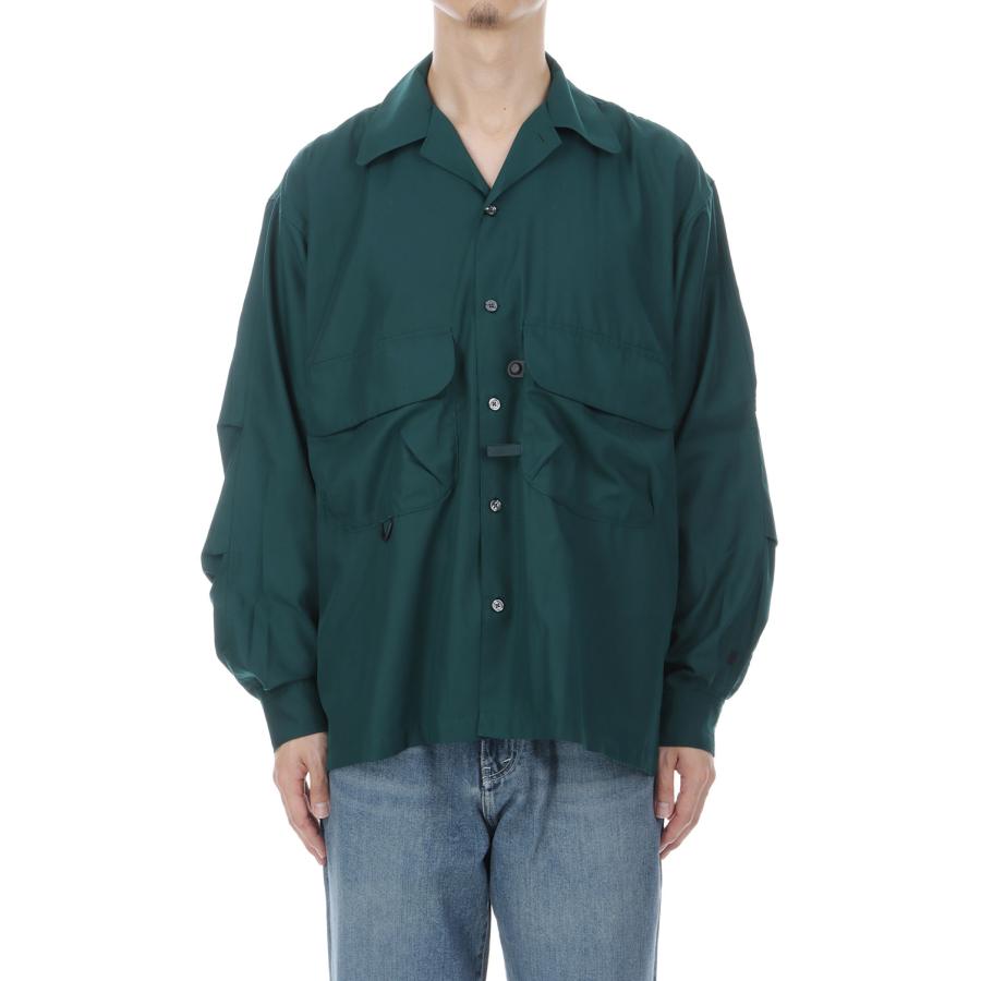 TECH SPORTS OPEN COLLAR SHIRT L/S SOLID - D.GREEN (BE-82026W) DAIWA PIER39(ダイワ ピア39) | DAIWA PIER39 | 01