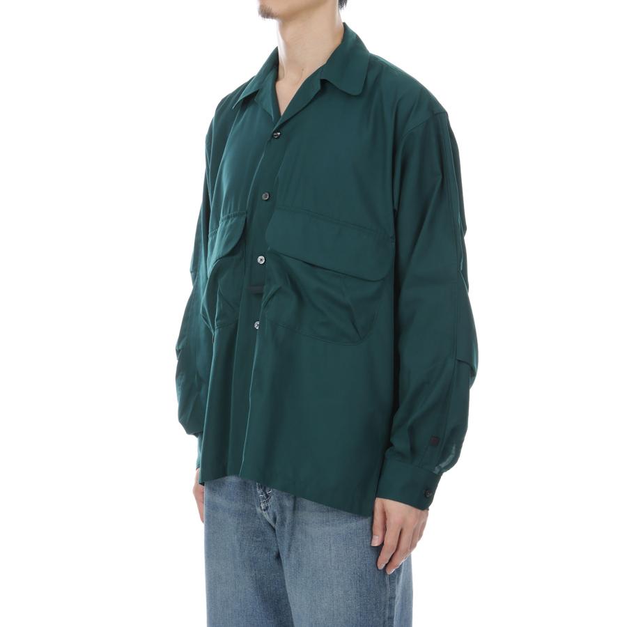 TECH SPORTS OPEN COLLAR SHIRT L/S SOLID - D.GREEN (BE-82026W) DAIWA PIER39(ダイワ ピア39) | DAIWA PIER39 | 02