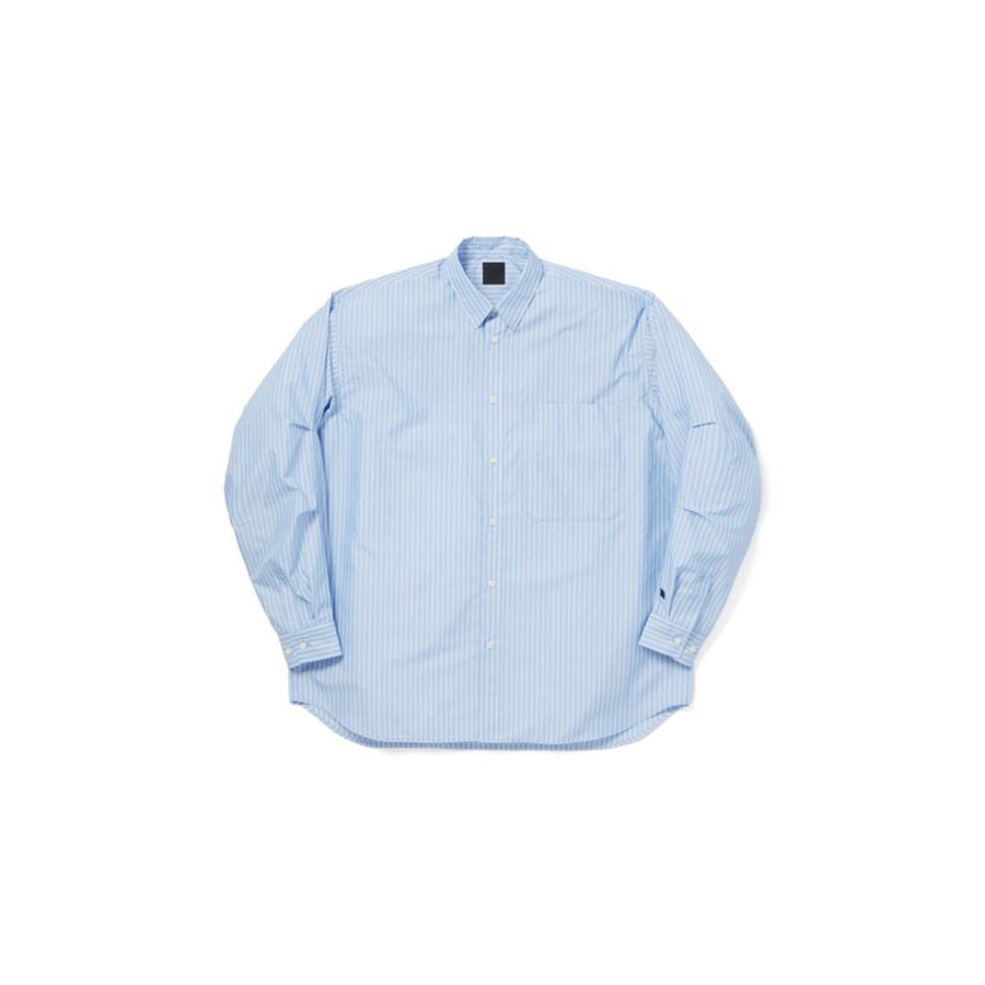 TECH REGULAR COLLAR SHIRT L/S STRIPE - SAX (BE-83026W) DAIWA PIER39(ダイワ ピア39) | DAIWA PIER39