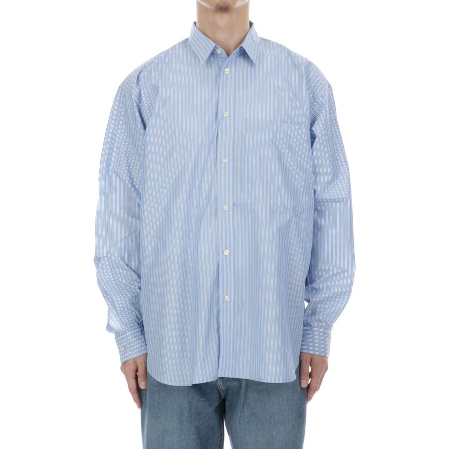 TECH REGULAR COLLAR SHIRT L/S STRIPE - SAX (BE-83026W) DAIWA PIER39(ダイワ ピア39) | DAIWA PIER39 | 01