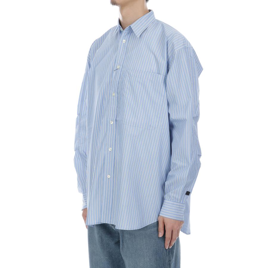 TECH REGULAR COLLAR SHIRT L/S STRIPE - SAX (BE-83026W) DAIWA PIER39(ダイワ ピア39) | DAIWA PIER39 | 01