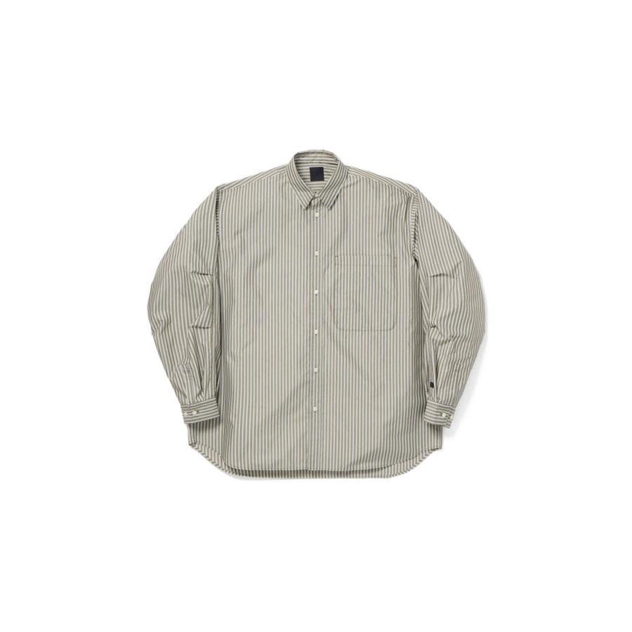 TECH REGULAR COLLAR SHIRT L/S STRIPE - LT.BROWN (BE-83026W) DAIWA PIER39(ダイワ ピア39) | DAIWA PIER39