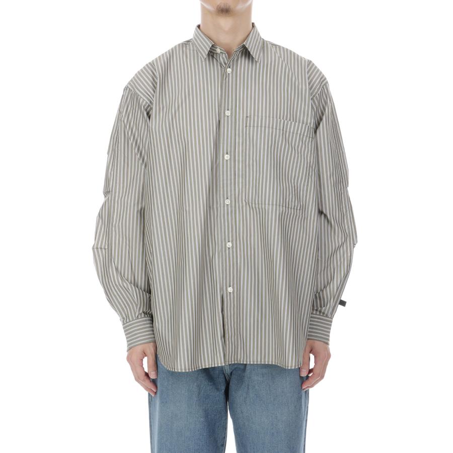 TECH REGULAR COLLAR SHIRT L/S STRIPE - LT.BROWN (BE-83026W) DAIWA PIER39(ダイワ ピア39) | DAIWA PIER39 | 01