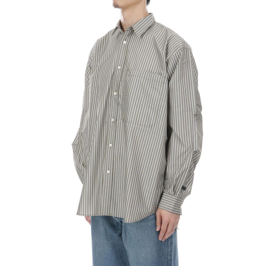 TECH REGULAR COLLAR SHIRT L/S STRIPE - LT.BROWN (BE-83026W) DAIWA PIER39(ダイワ ピア39) | DAIWA PIER39 | 02