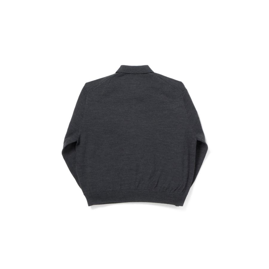 [ 10月24日（土）発売 ] TECH KNIT POLO L/S Brewed Protein(TM) - CHARCOAL (BE-71026W) DAIWA PIER39(ダイワ ピア39) | DAIWA PIER39 | 01
