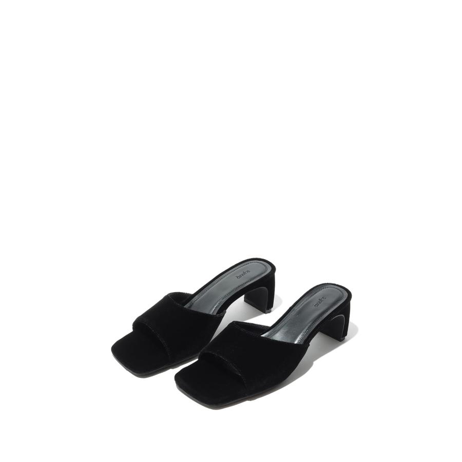 Squaretoe Velour Mule - BLACK (62611027) anuke(アンヌーク) | 