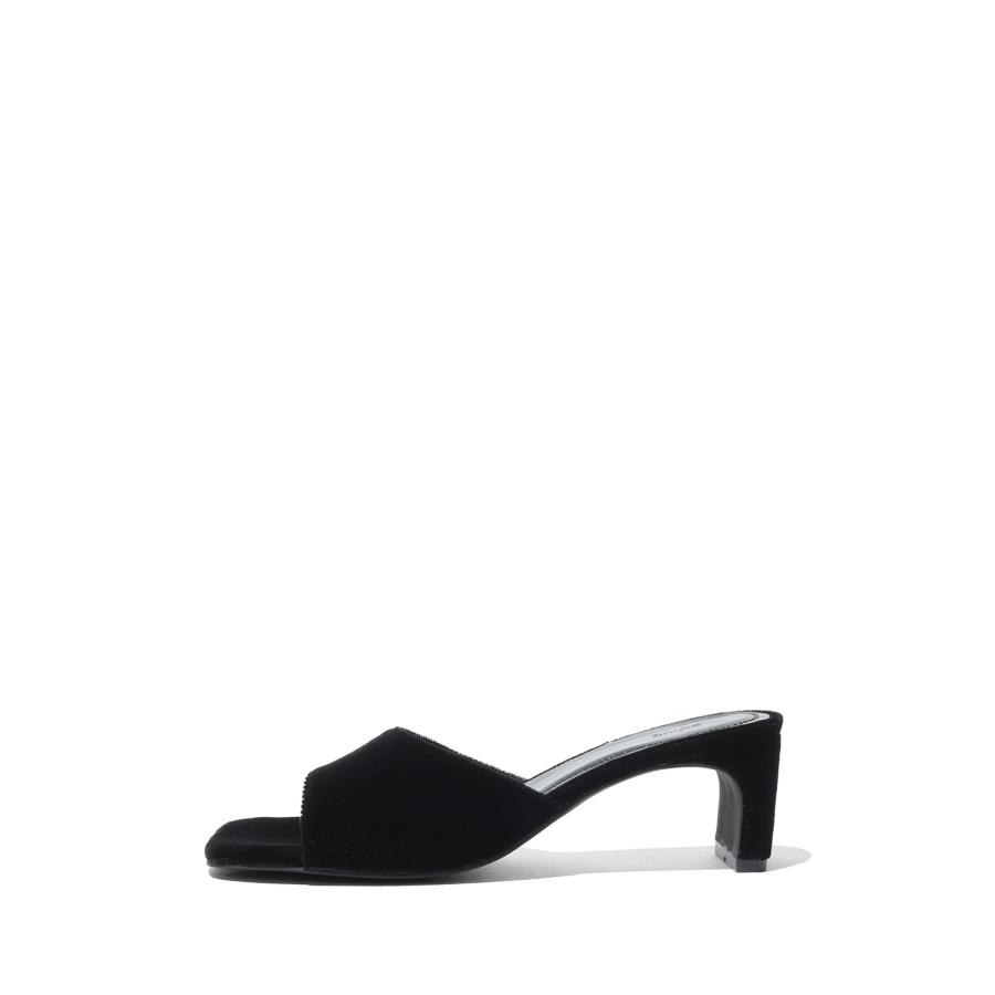 Squaretoe Velour Mule - BLACK (62611027) anuke(アンヌーク) |  | 01
