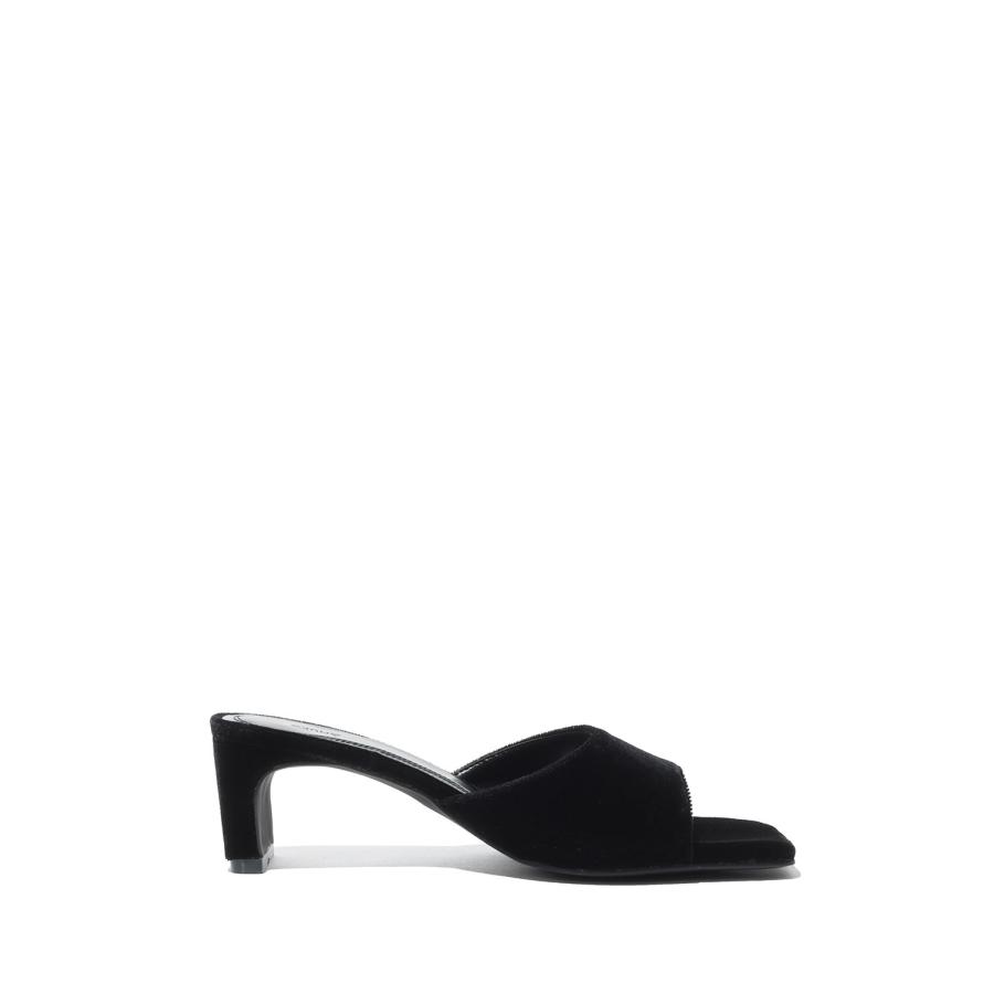 Squaretoe Velour Mule - BLACK (62611027) anuke(アンヌーク) |  | 02