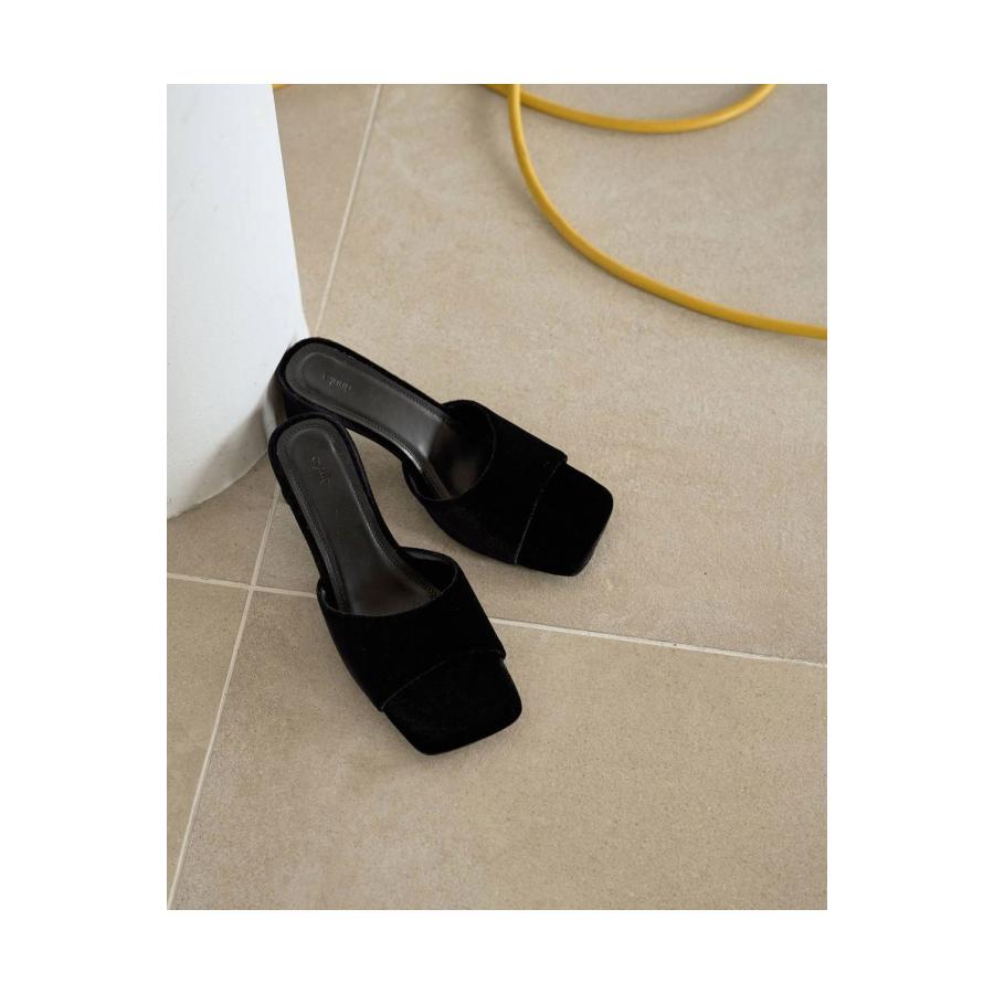 Squaretoe Velour Mule - BLACK (62611027) anuke(アンヌーク) |  | 06