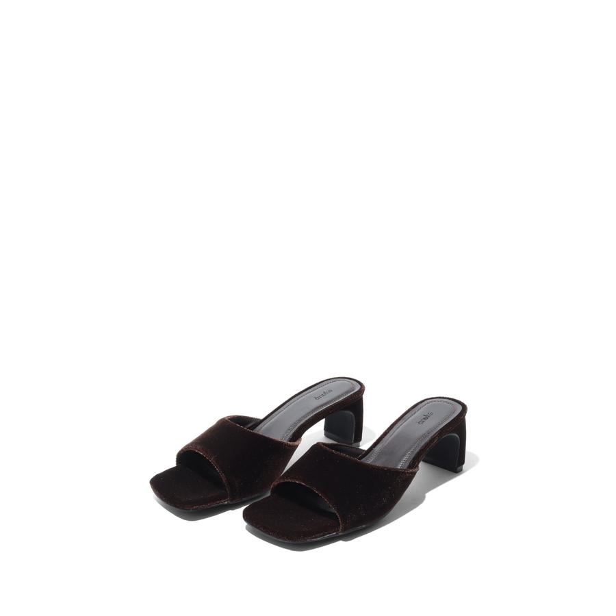 Squaretoe Velour Mule - BROWN (62611027) anuke(アンヌーク) | 