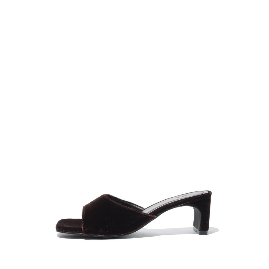 Squaretoe Velour Mule - BROWN (62611027) anuke(アンヌーク) |  | 01