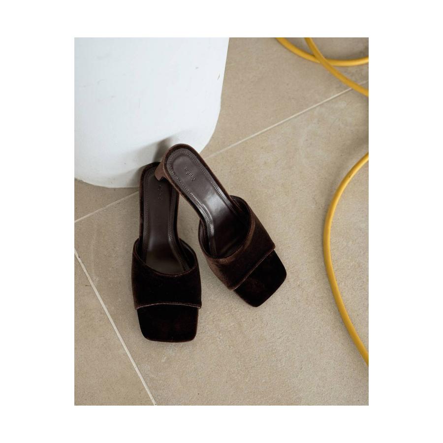 Squaretoe Velour Mule - BROWN (62611027) anuke(アンヌーク) |  | 06