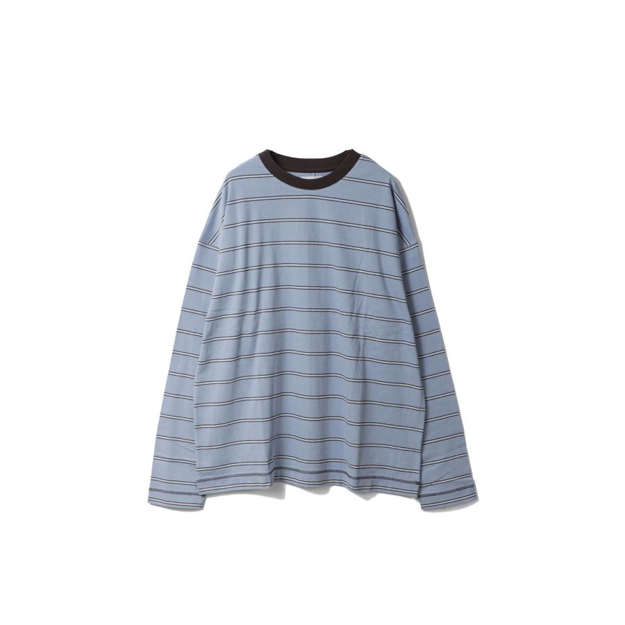 Border Loose Long T-shirts - ICE BLUE (62620620) anuke(アンヌーク) | 
