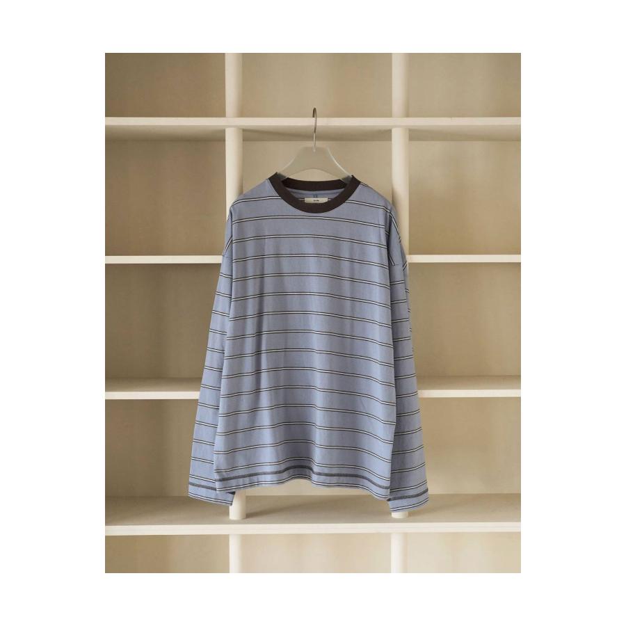Border Loose Long T-shirts - ICE BLUE (62620620) anuke(アンヌーク) |  | 01