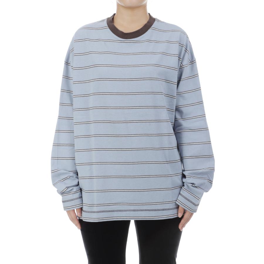 Border Loose Long T-shirts - ICE BLUE (62620620) anuke(アンヌーク) |  | 03