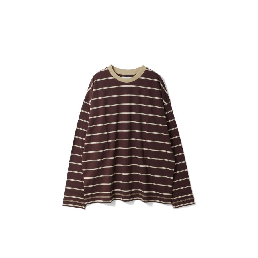 Border Loose Long T-shirts - BROWN (62620620) anuke(アンヌーク) | 