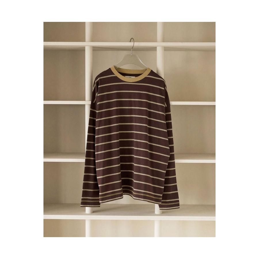 Border Loose Long T-shirts - BROWN (62620620) anuke(アンヌーク) |  | 01