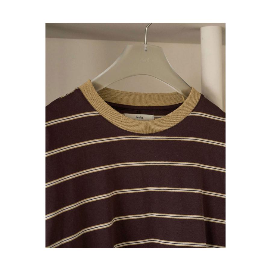 Border Loose Long T-shirts - BROWN (62620620) anuke(アンヌーク) |  | 02