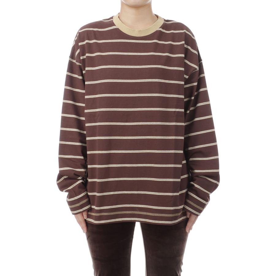 Border Loose Long T-shirts - BROWN (62620620) anuke(アンヌーク) |  | 02