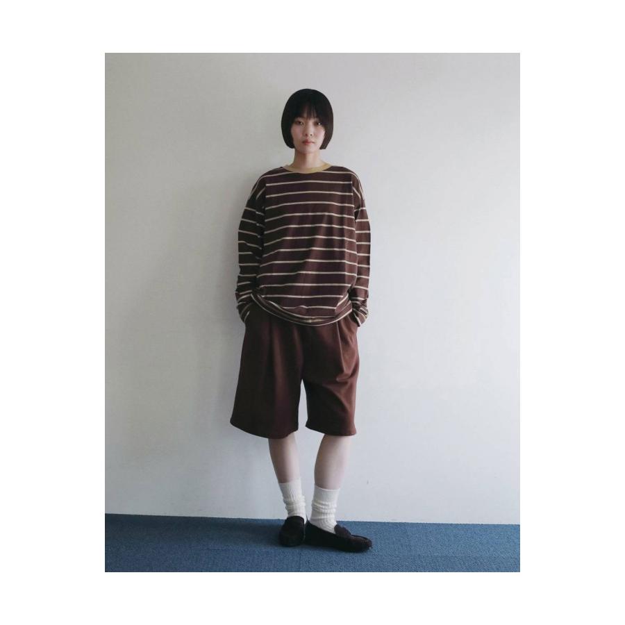 Border Loose Long T-shirts - BROWN (62620620) anuke(アンヌーク) |  | 03