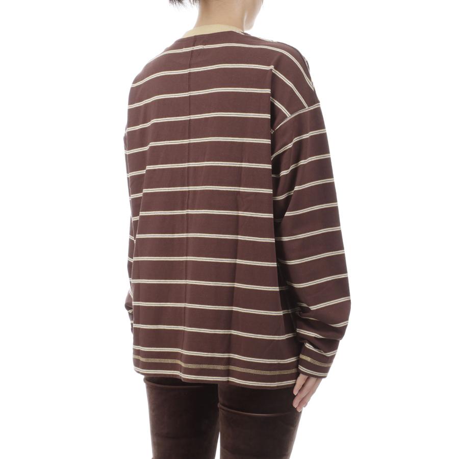 Border Loose Long T-shirts - BROWN (62620620) anuke(アンヌーク) |  | 04
