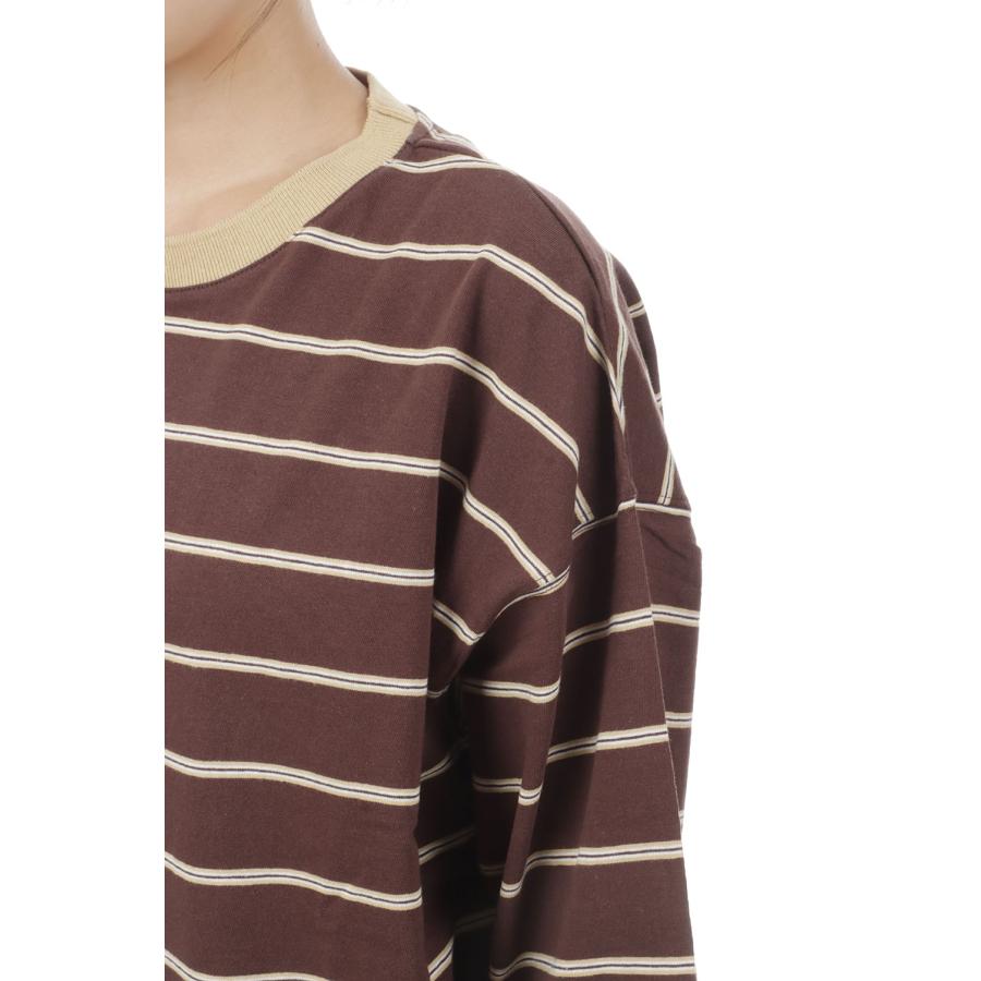 Border Loose Long T-shirts - BROWN (62620620) anuke(アンヌーク) |  | 05