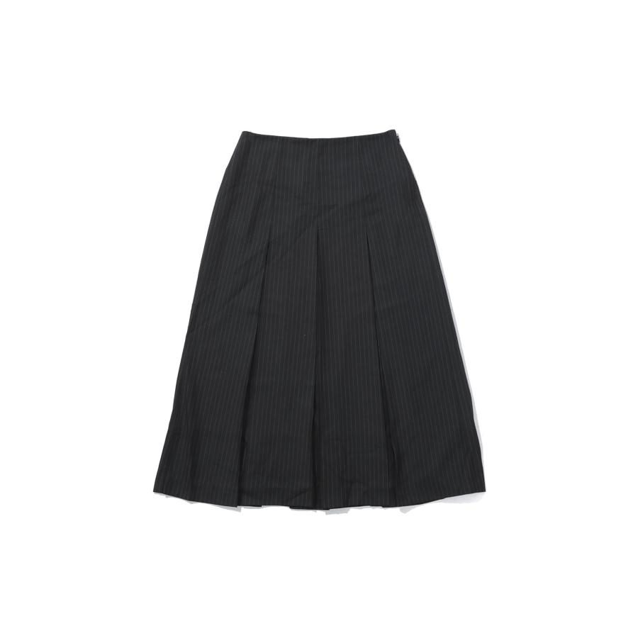 Stripe Pleats Skirt - CHARCOAL GRAY (62620804) anuke(アンヌーク) | 