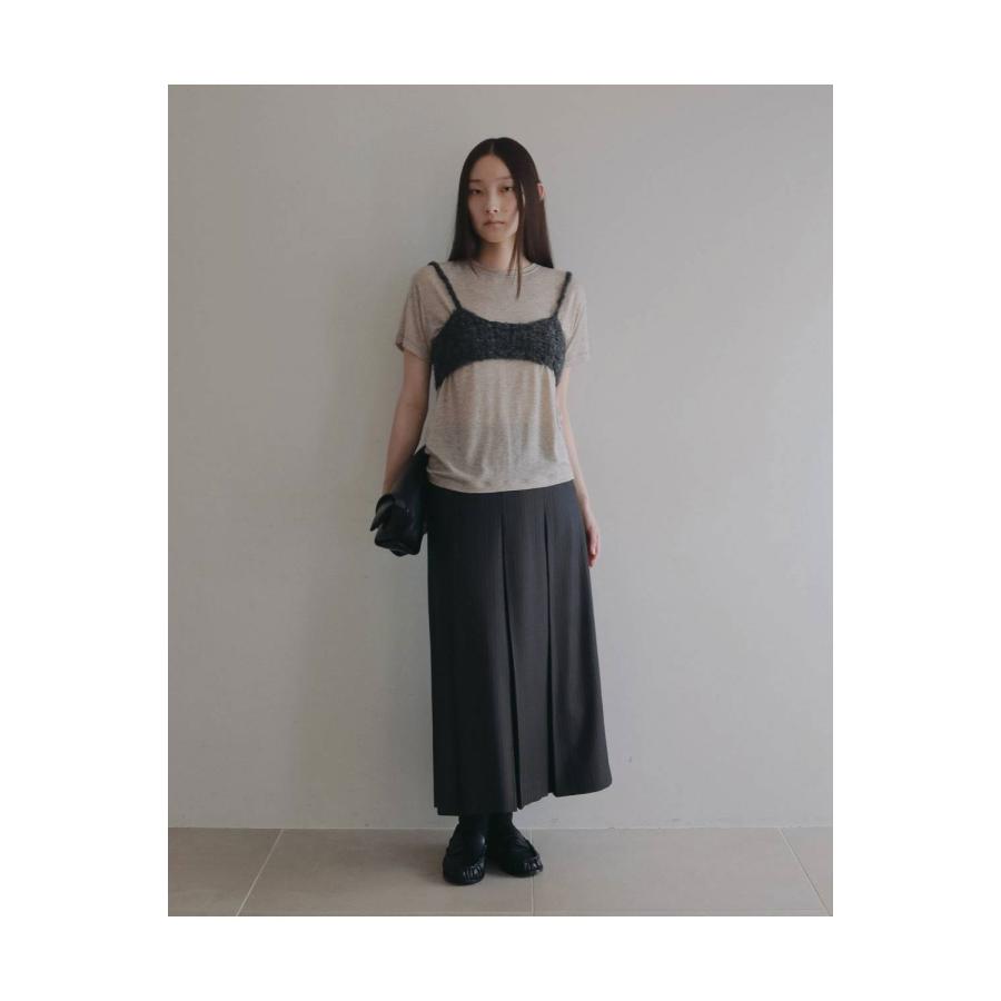Stripe Pleats Skirt - CHARCOAL GRAY (62620804) anuke(アンヌーク) |  | 02